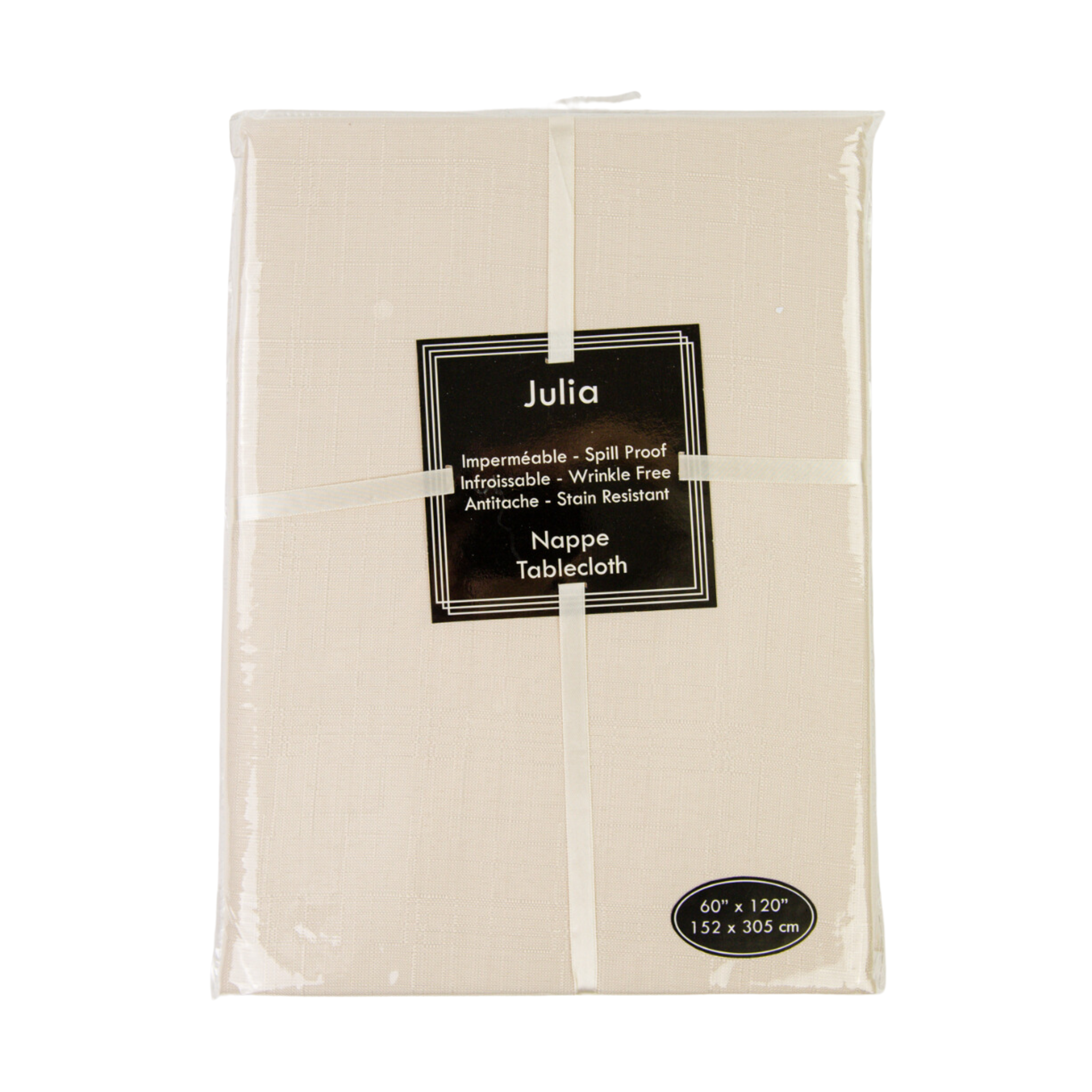 Julia Beige Tablecloth 60 x 120 in