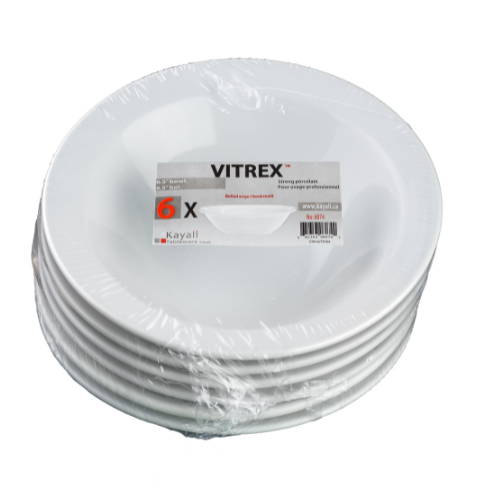 Ensemble de 6 bols de 6,5" en porcelaine blanche