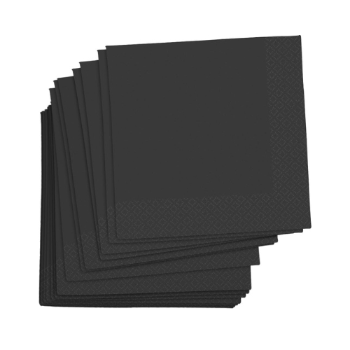 Set of 40 Black Paper Napkins