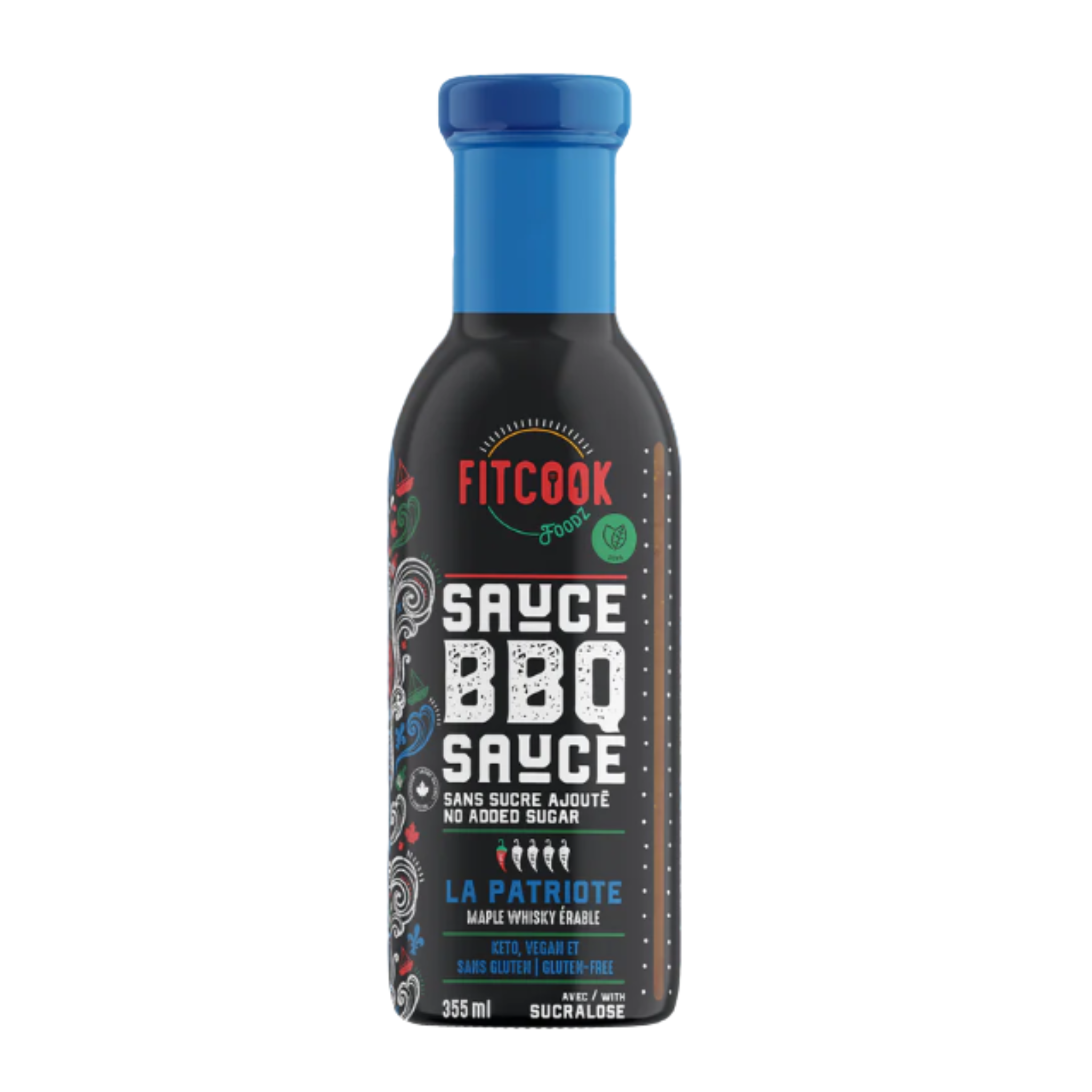 Sauce BBQ sans sucre La Patriote 340ml - Le Fit Cook