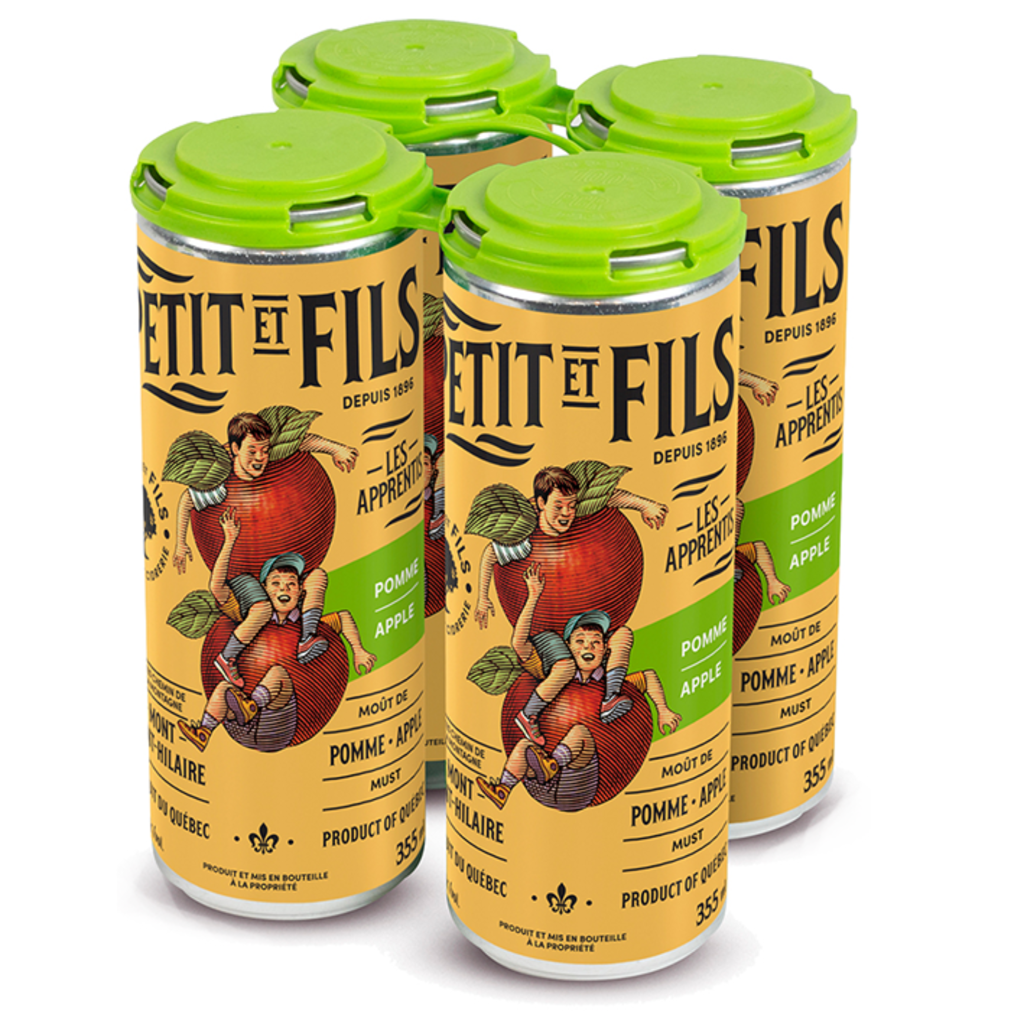 Moût de pomme pétillant 355ml (unité) - Petit et Fils