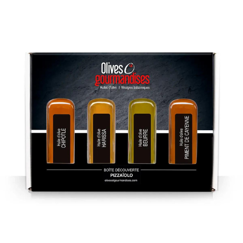 Boite découverte Pizzaïolo 4x60ml - Olives et Gourmandises