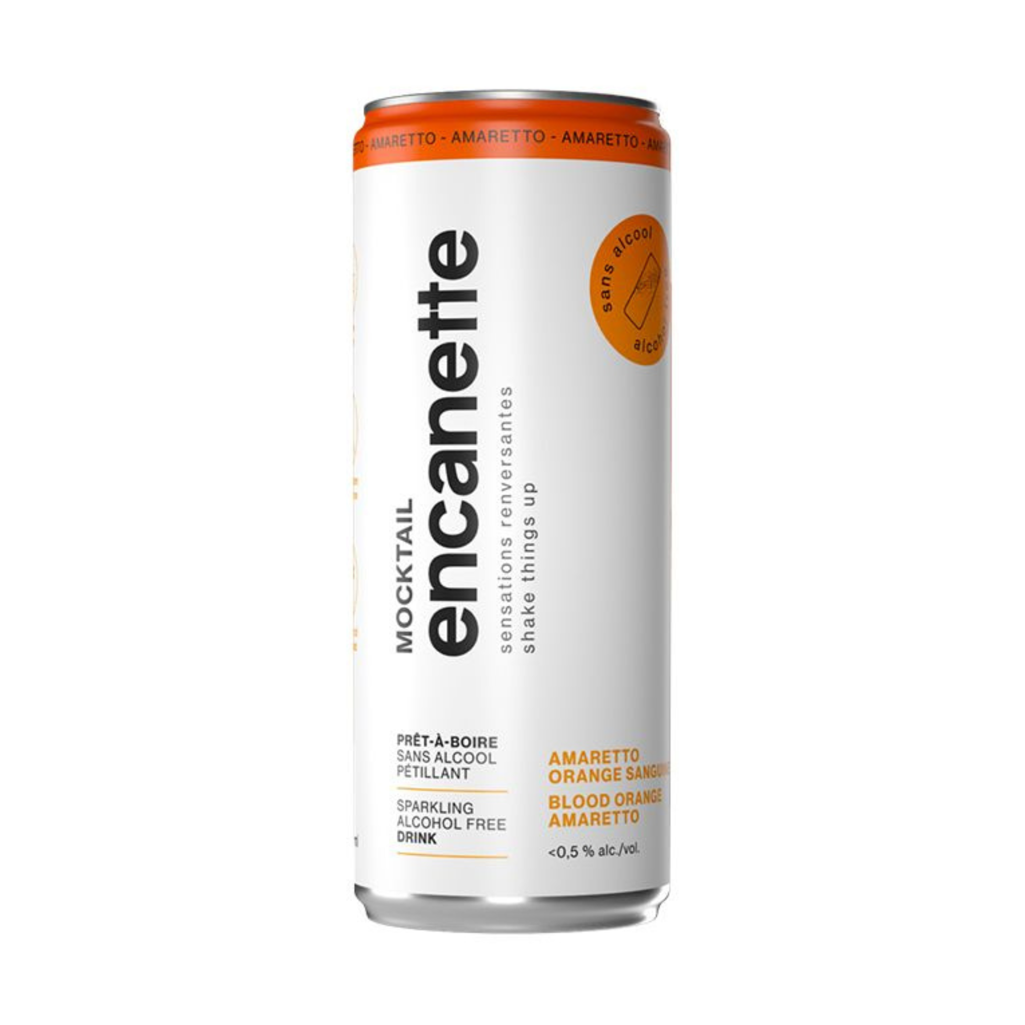 Set of 4 sparkling non-alcoholic mocktails Amaretto blood orange 250ml - can