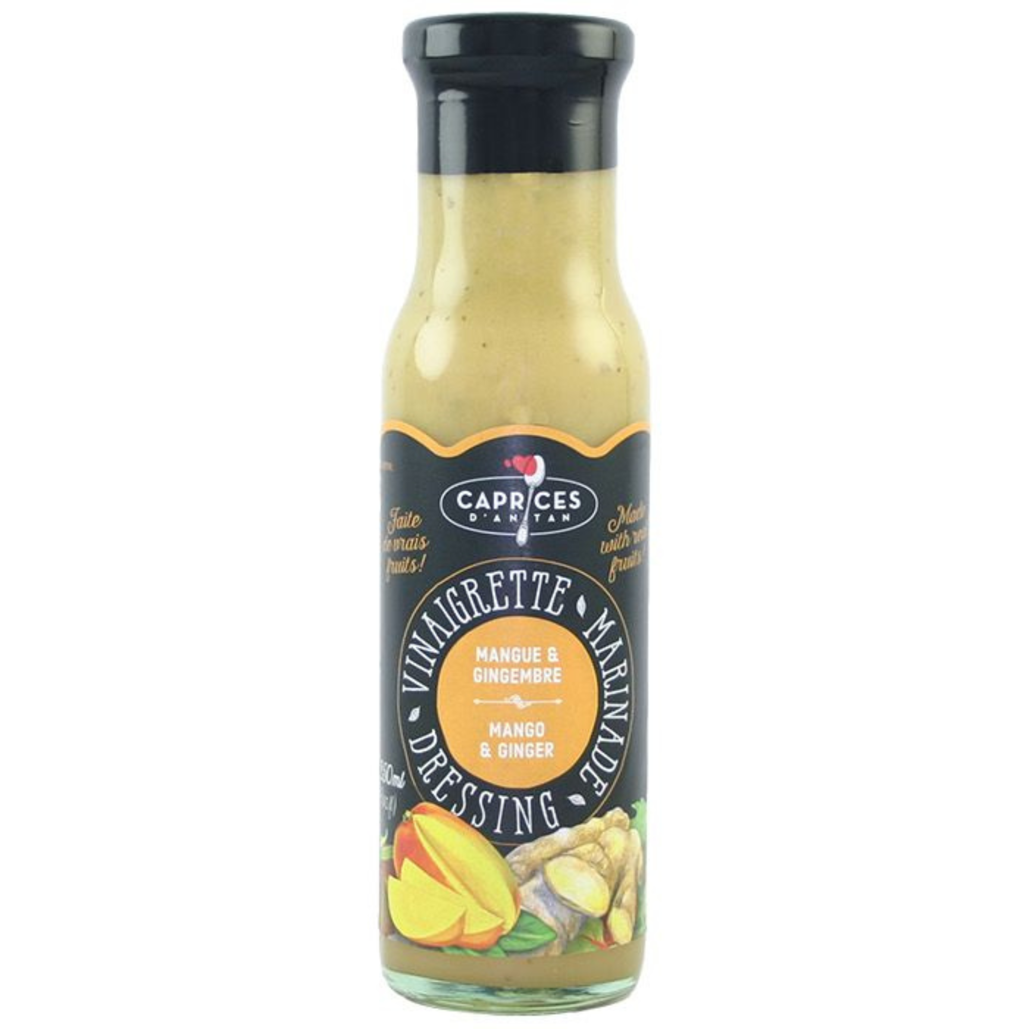 Vinaigrette mangue et gingembre 250ml - Caprices d’Antan