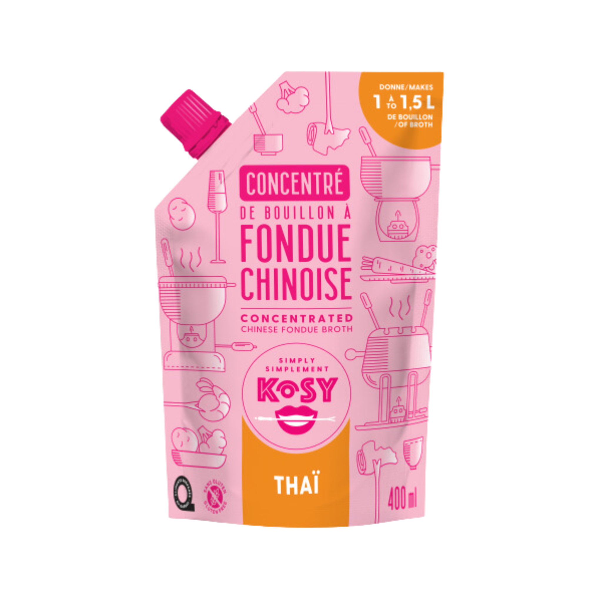 Concentré de bouillon à fondue chinoise Thaï 400ml - Kosy