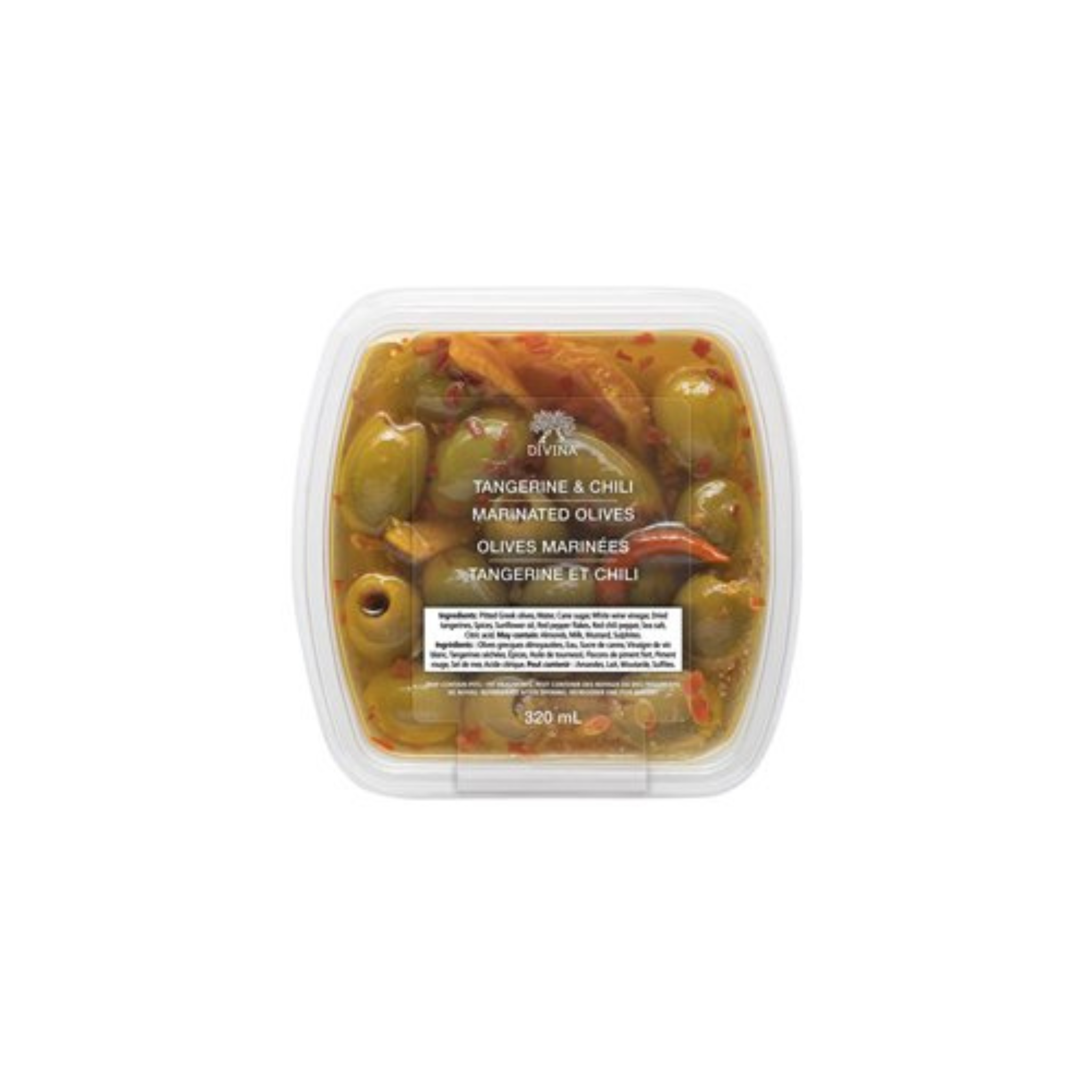 Marinated olives with mandarin and chili 320ml - Favuzzi