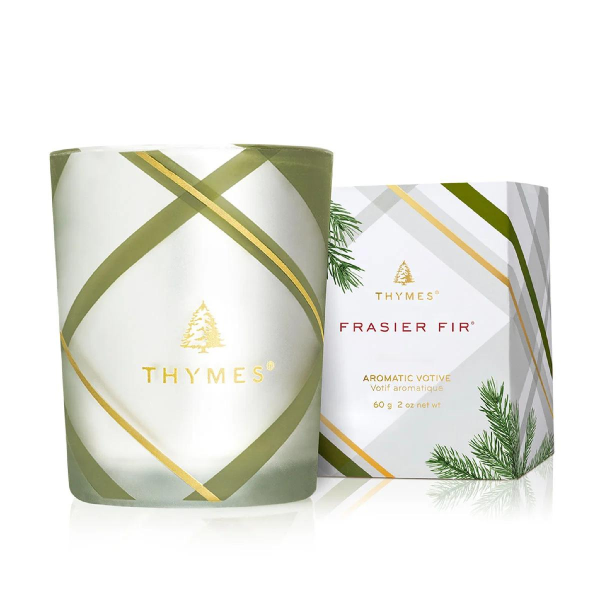 Chandelle à motifs écossais Frasier Fir 60 g - Thymes