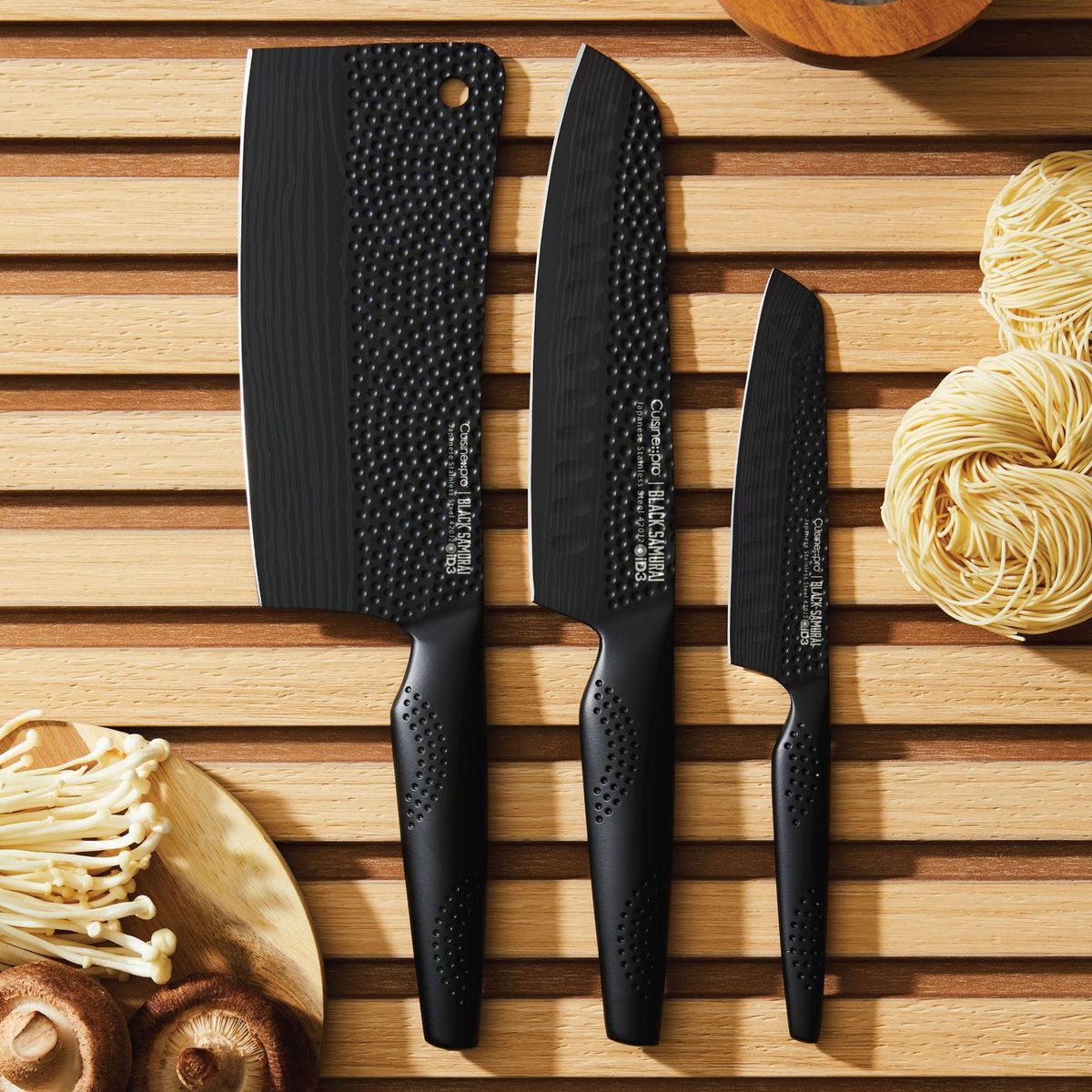 Ensemble de 3 couteaux iD3® BLACK SAMURAI™ - Cuisine::pro®