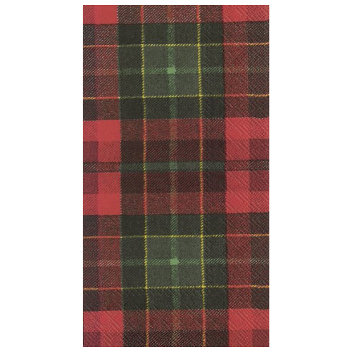 Ensemble de 16 serviettes en papier Tartan Rouge