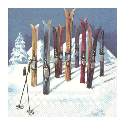 Ensemble de 20 serviettes de table en papier Ski