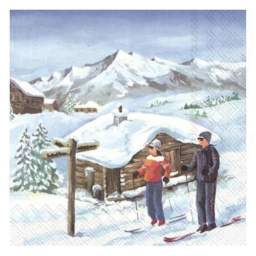 Ensemble de 20 serviettes de table en papier Chalet