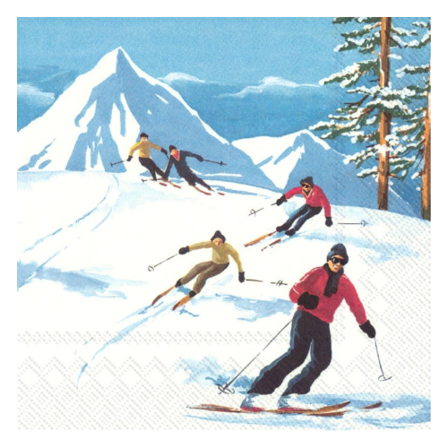 Ensemble de 20 serviettes de table en papier Ski