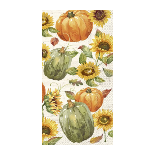 Set of 16 Pumpkins and Sunflowers Paper Napkins 13x16in