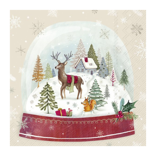 Ensemble de 20 serviettes de table en papier Boule à neige crème