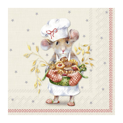 Ensemble de 20 serviettes de table en papier Souris