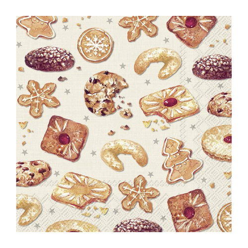 Ensemble de 20 serviettes de table en papier Biscuits
