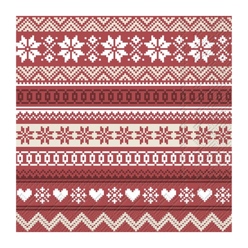 Ensemble de 20 serviettes de table en papier hiver Rouge