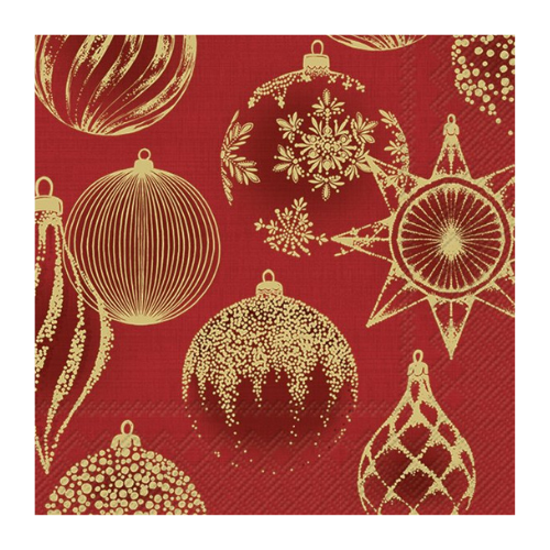 Ensemble de 20 serviettes de table en papier Boules de Noël