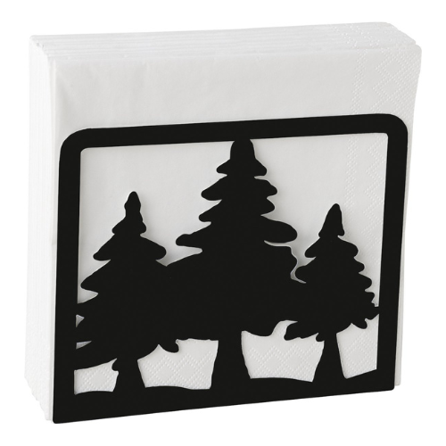Black Metal Napkin Holder Fir Trees