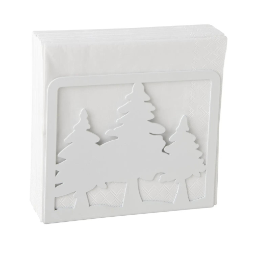 Support à serviettes en métal Blanc Sapins