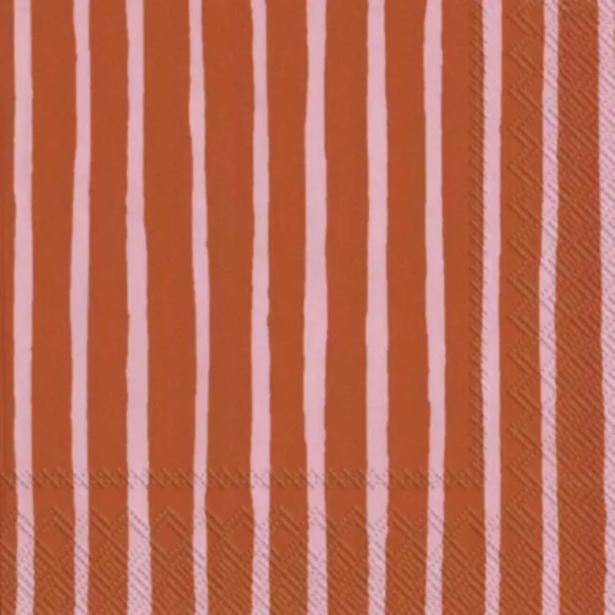 Ensemble de 20 serviettes de table en papier rayées Orange et Rose 33x33cm