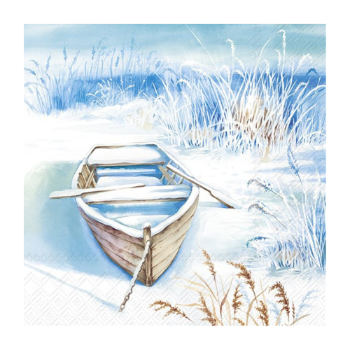 Ensemble de 20 serviettes de table en papier Bateau sur glace