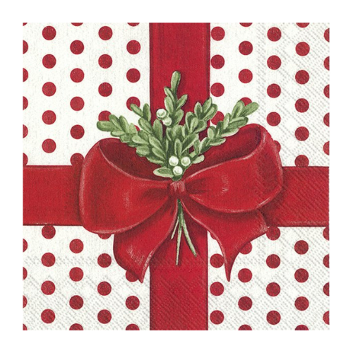 Ensemble de 20 serviettes de table en papier cadeau Rouge