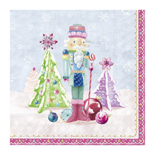 Ensemble de 20 serviettes de table en papier noël Bleu clair