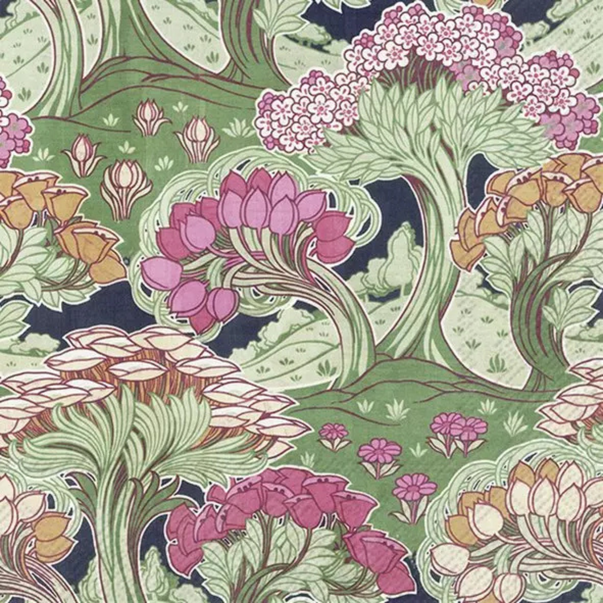 Ensemble de 20 serviettes de table en papier Arbres tourbillonnants