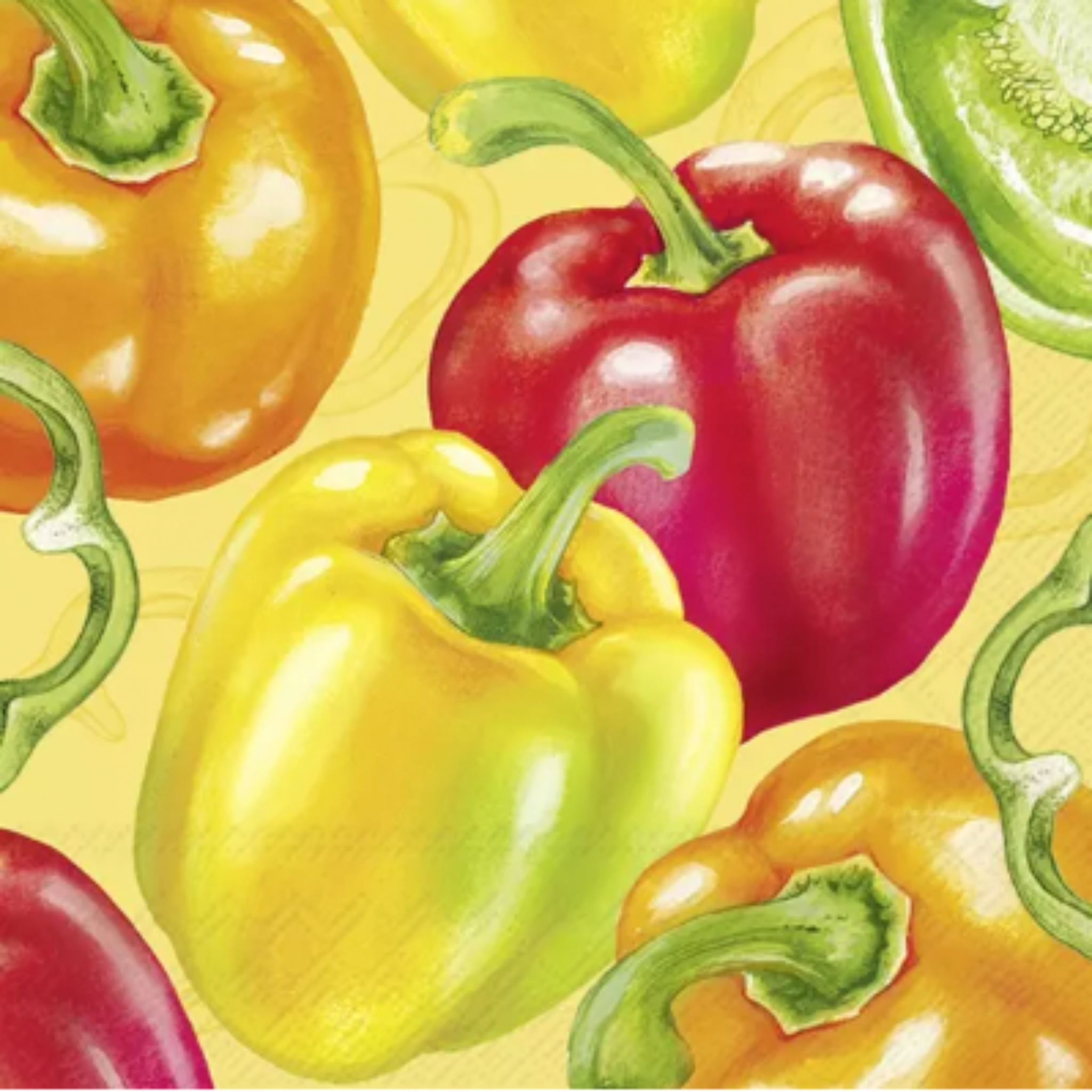 Ensemble de 20 serviettes en papier Jaune Poivrons