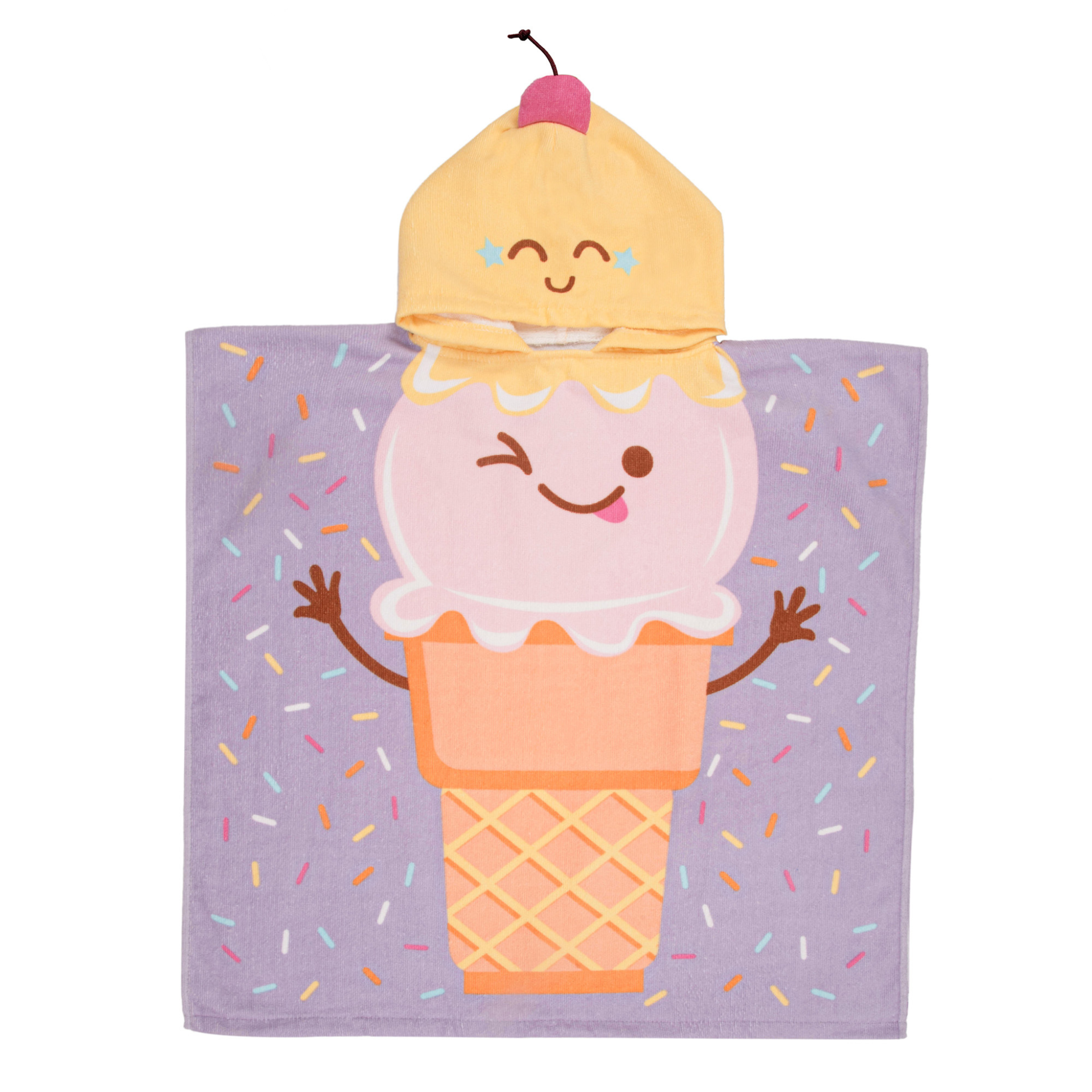 Serviette pour enfant avec capuchon Cornet de Crème Glacée