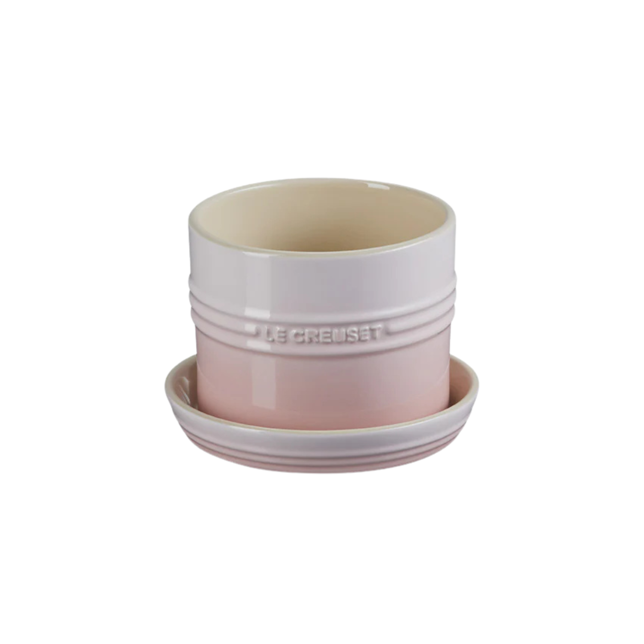 Shell Pink Stoneware Herb Pot with Tray - Le Creuset
