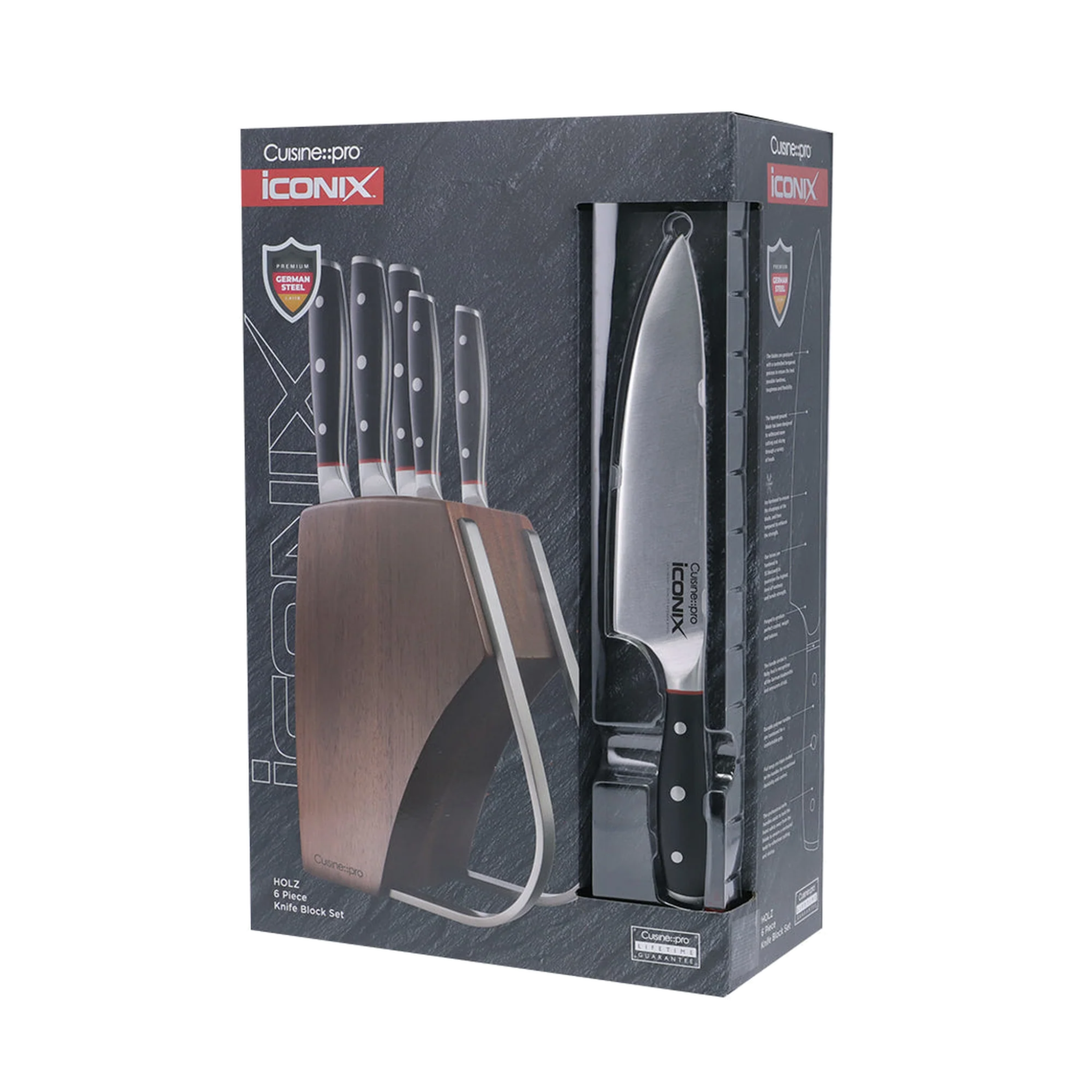 Bloc de couteaux en bois d’acacia Holz iconiX™ 6 pièces – Cuisine::pro®