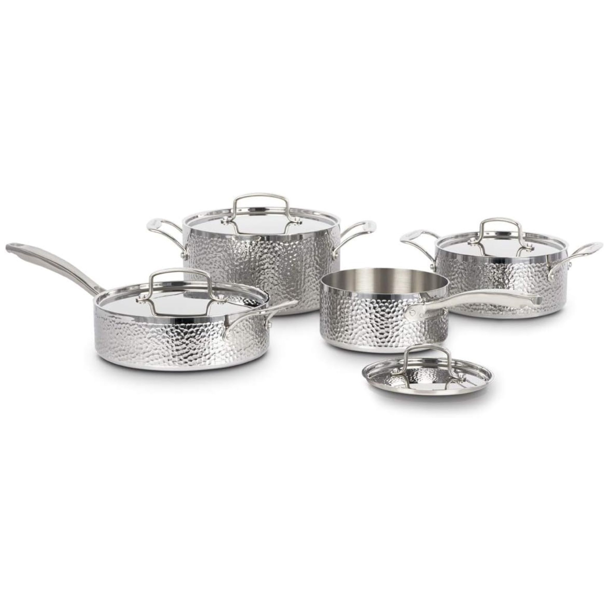 Batterie de cuisine inox martelé tri-ply 8 pièces – Cuisinart