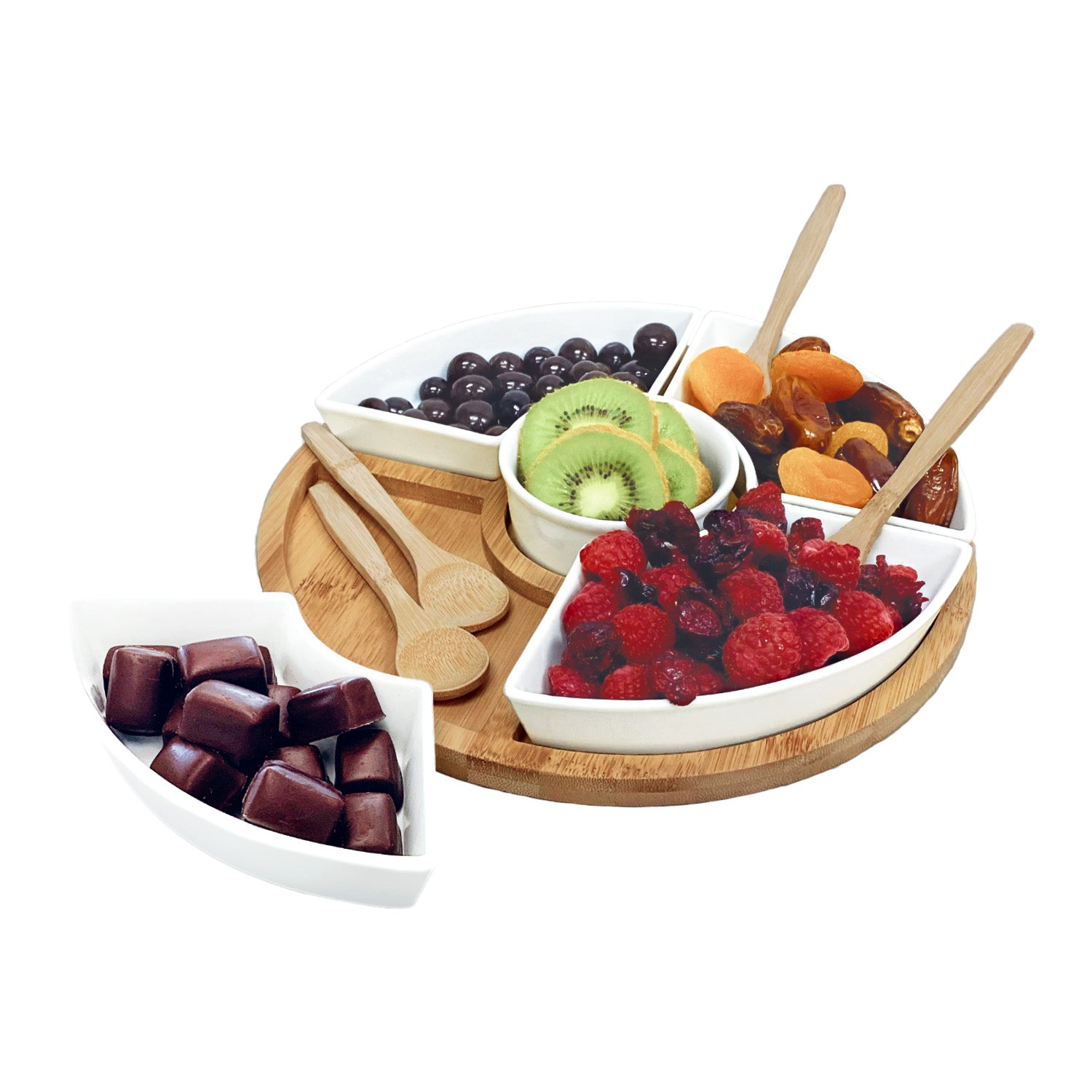 Plateau de service à collations rond