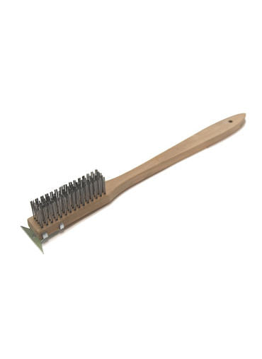 Brosse à BBQ en acier avec grattoir 20po