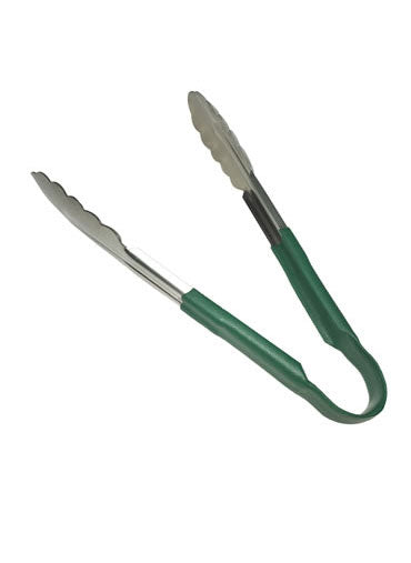 Stainless Steel Tongs Green 16in 