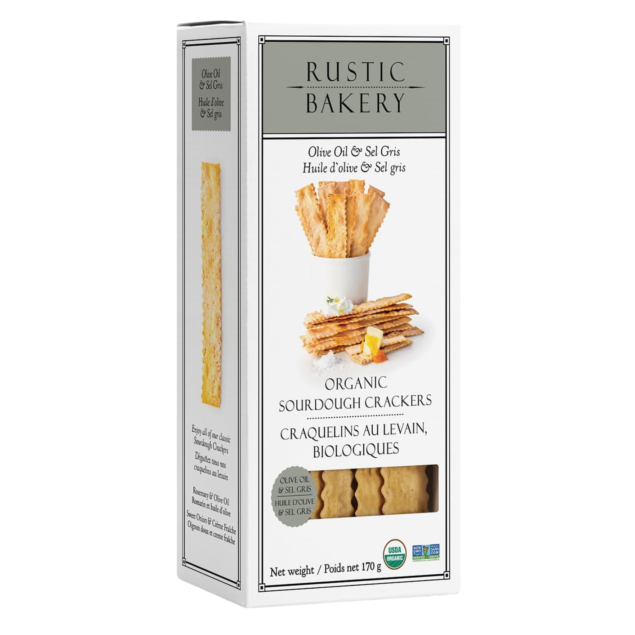 Sourdough Crackers with Olive Oil and Grey Salt 170g - Rustic Bakery
