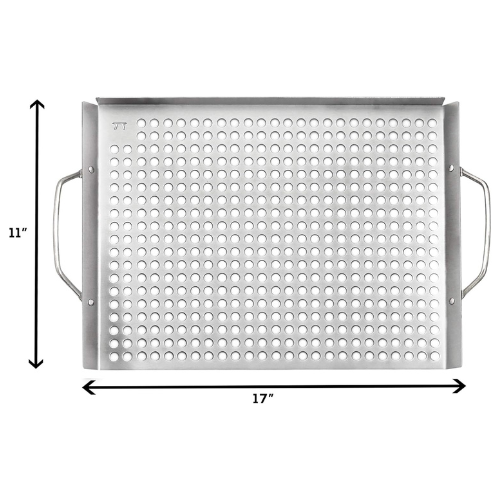 Plateau de grill en acier inoxydable 11" x 17" avec poignées - Outset
