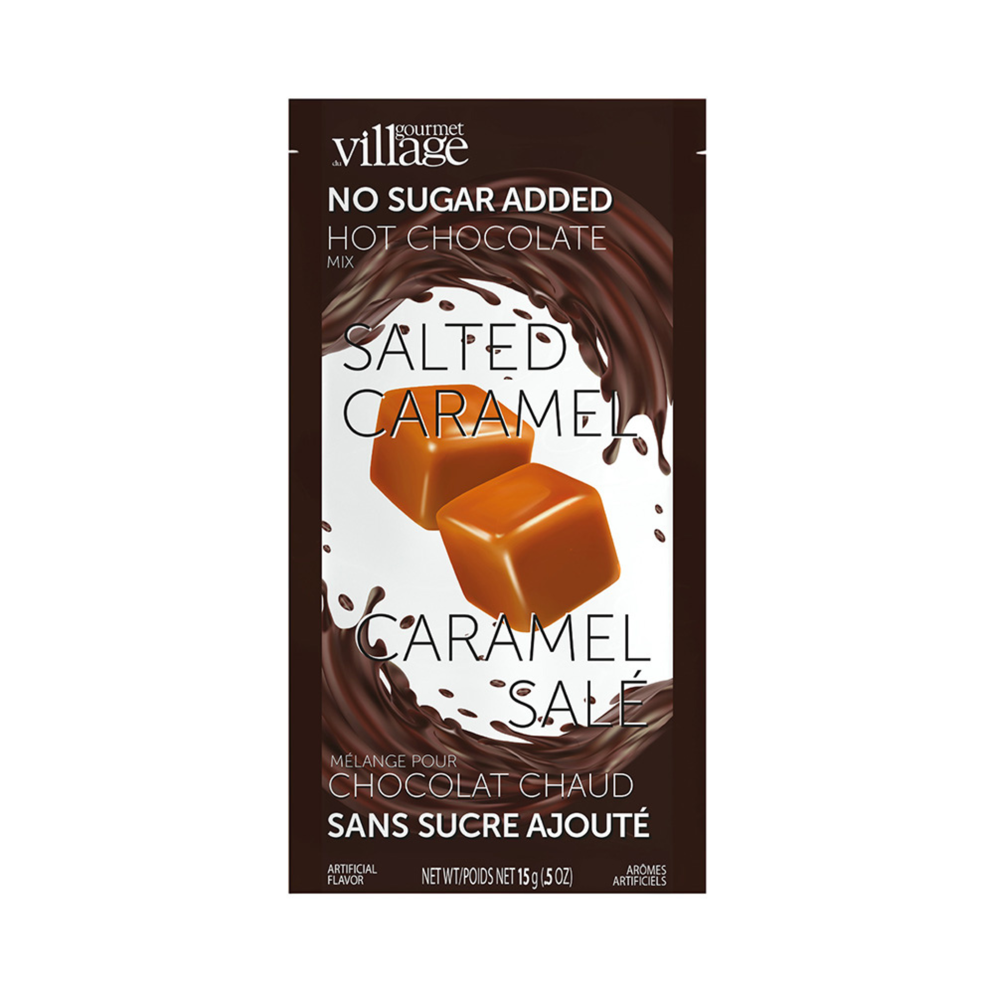 Mélange pour chocolat chaud Caramel Salé sans sucre ajouté 35g - Gourmet du village