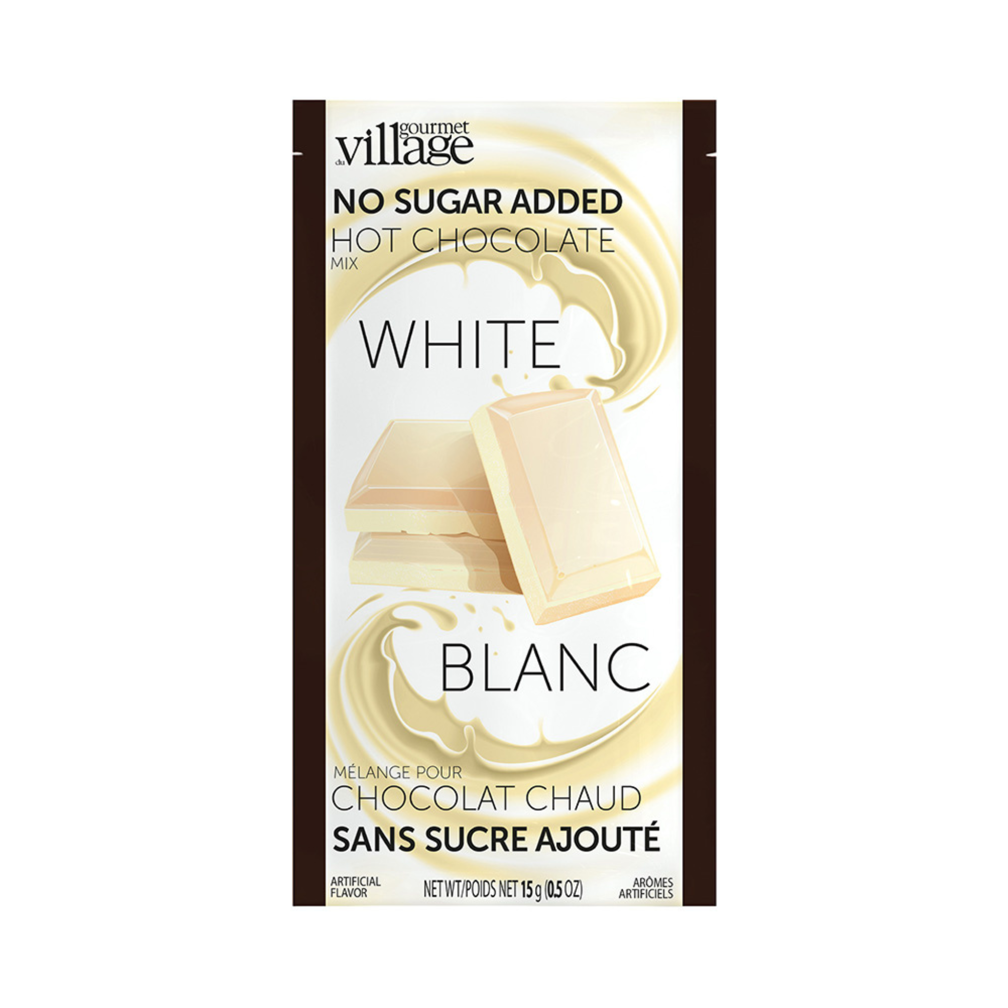 Mélange pour chocolat chaud blanc sans sucre ajouté 15g - Gourmet du village