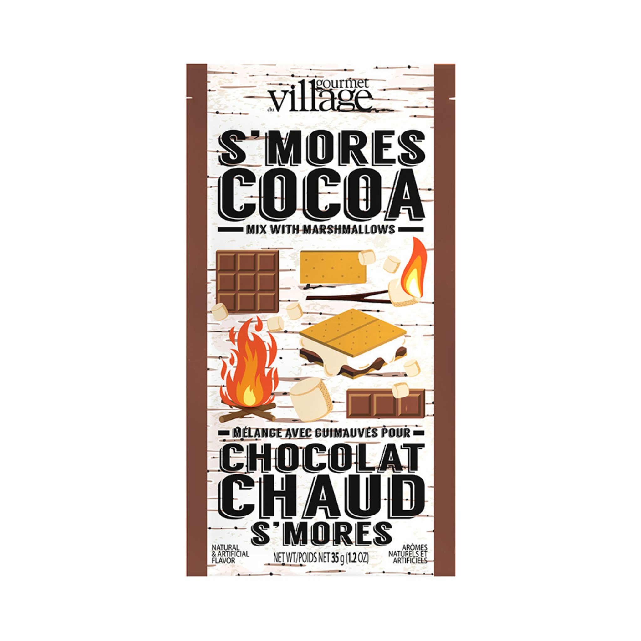 Sachet de chocolat chaud Feu de camp S’mores 35 g - Gourmet du Village