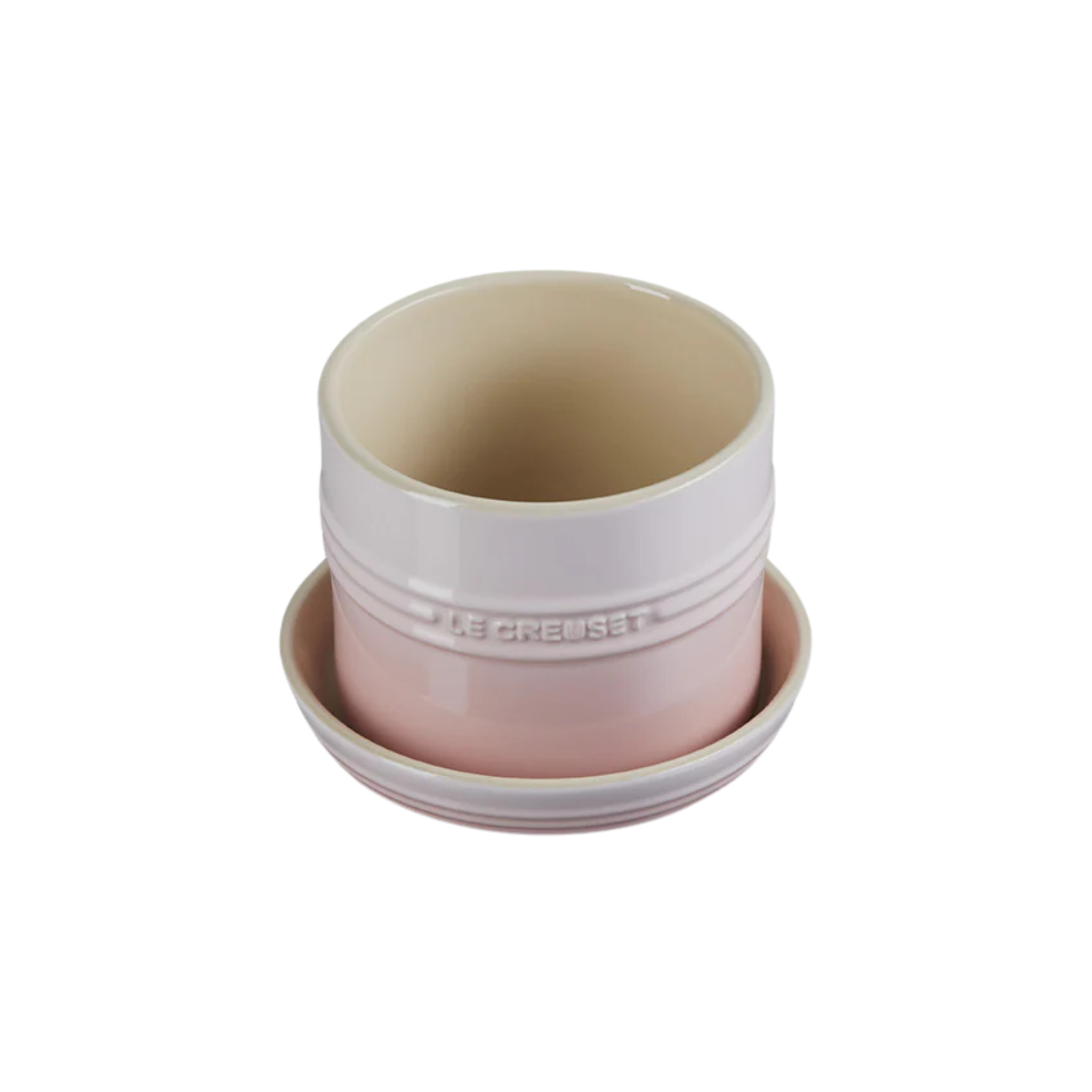 Shell Pink Stoneware Herb Pot with Tray - Le Creuset