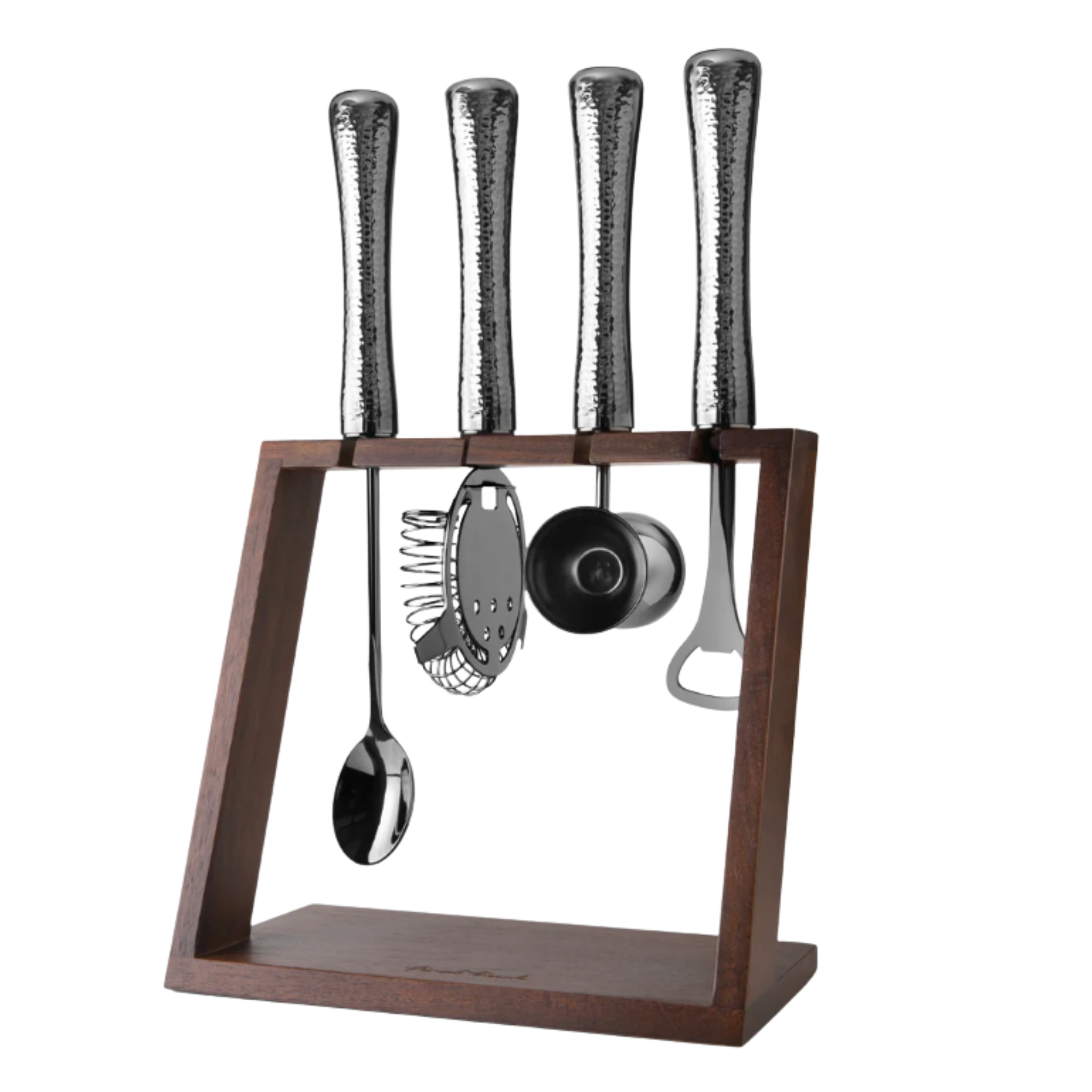 Ensemble d’accessoires à cocktail avec manches Chrome Noir 5 pièces