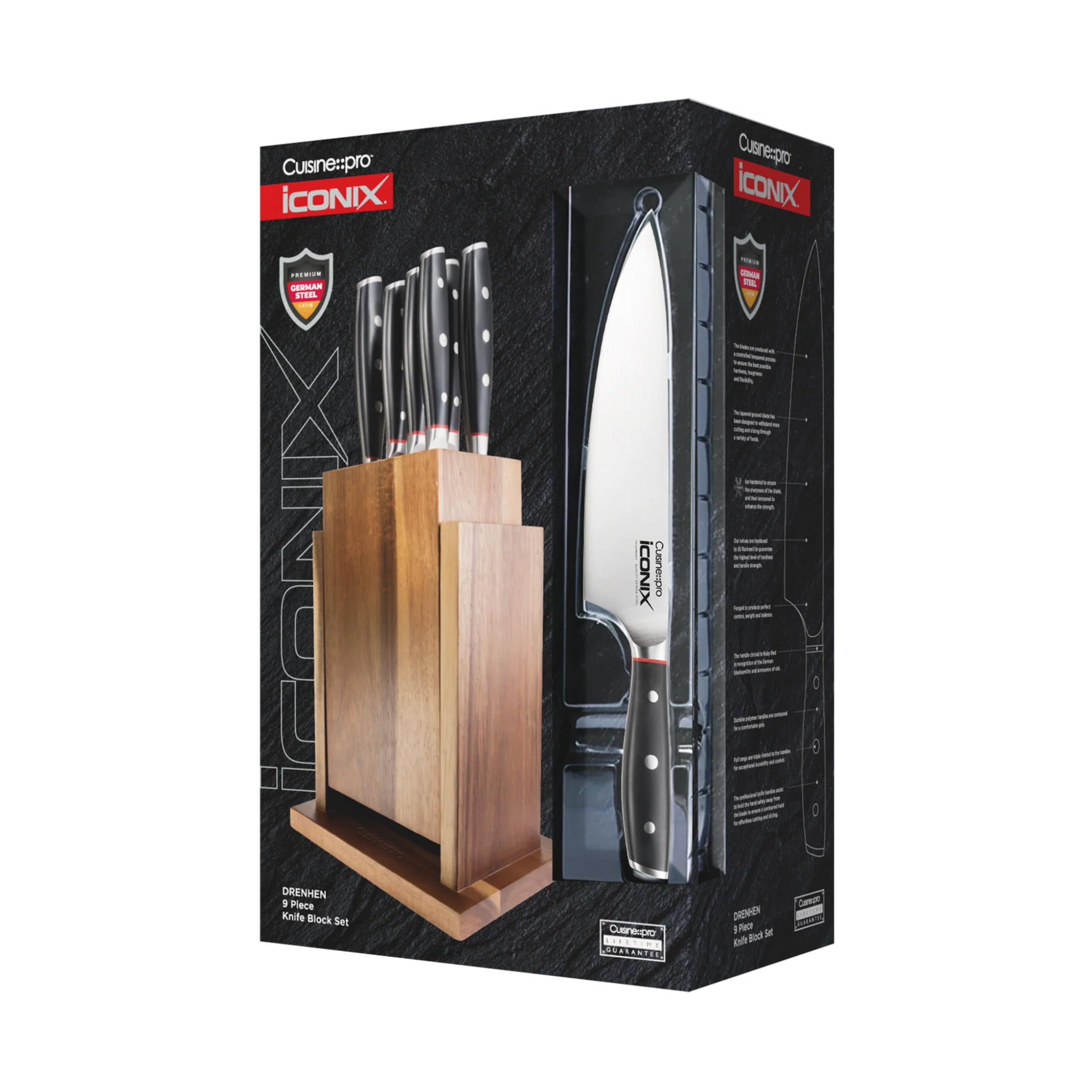 Bloc de couteaux Drenhen iconiX™ 9 pièces – Cuisine::pro®