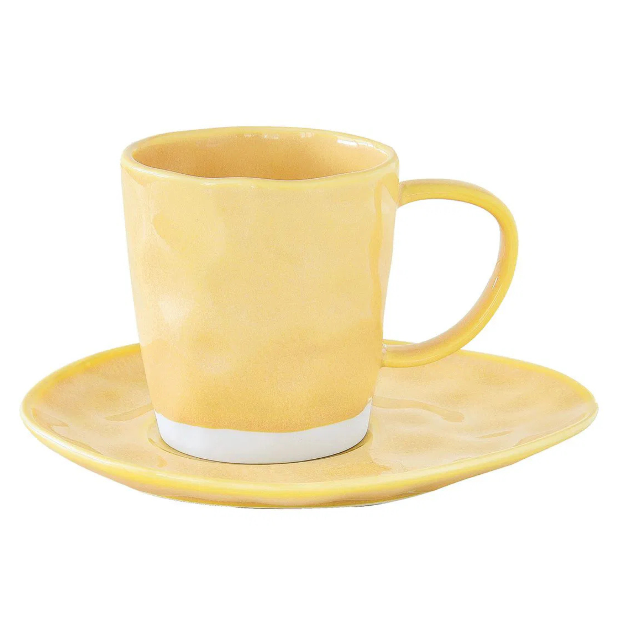 Tasse avec soucoupe Interiors Jaune 250ml