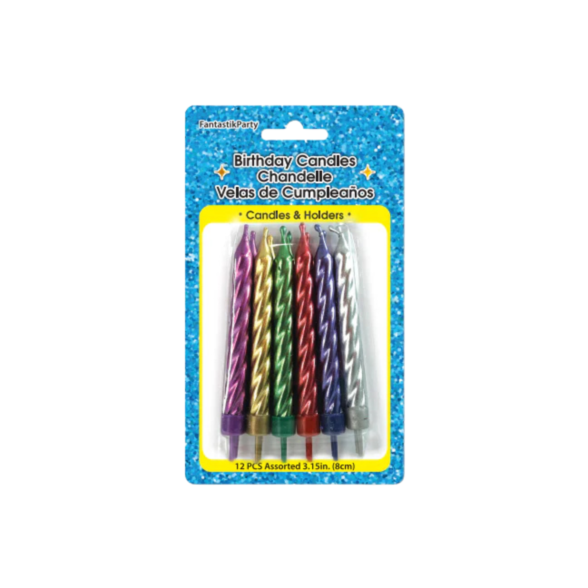 Ensemble de 12 bougies d’anniversaire assorties