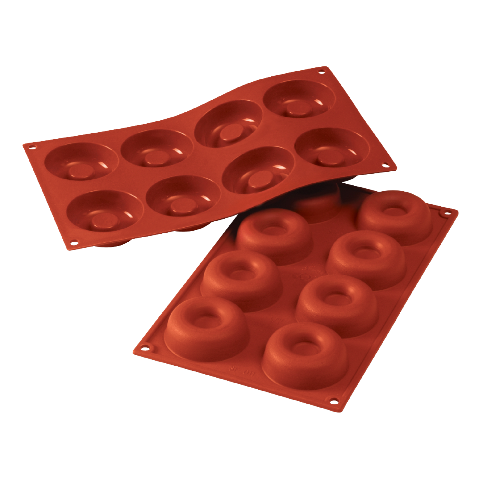 Moule à savarins 8 cavités en silicone 6,6 x 2 cm - Silikomart