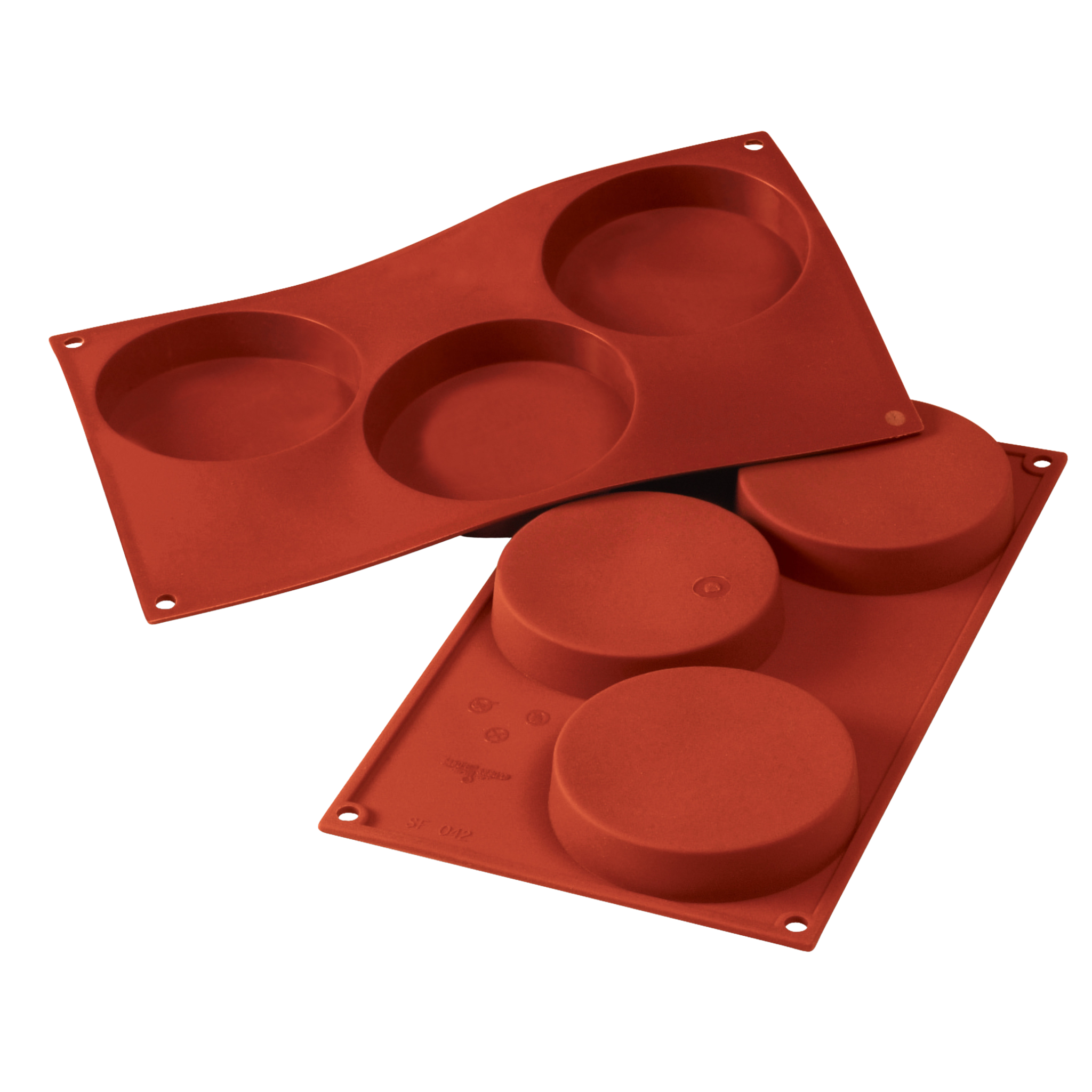 Moule à génoises 3 cavités en silicone 10,3 x 2 cm - Silikomart