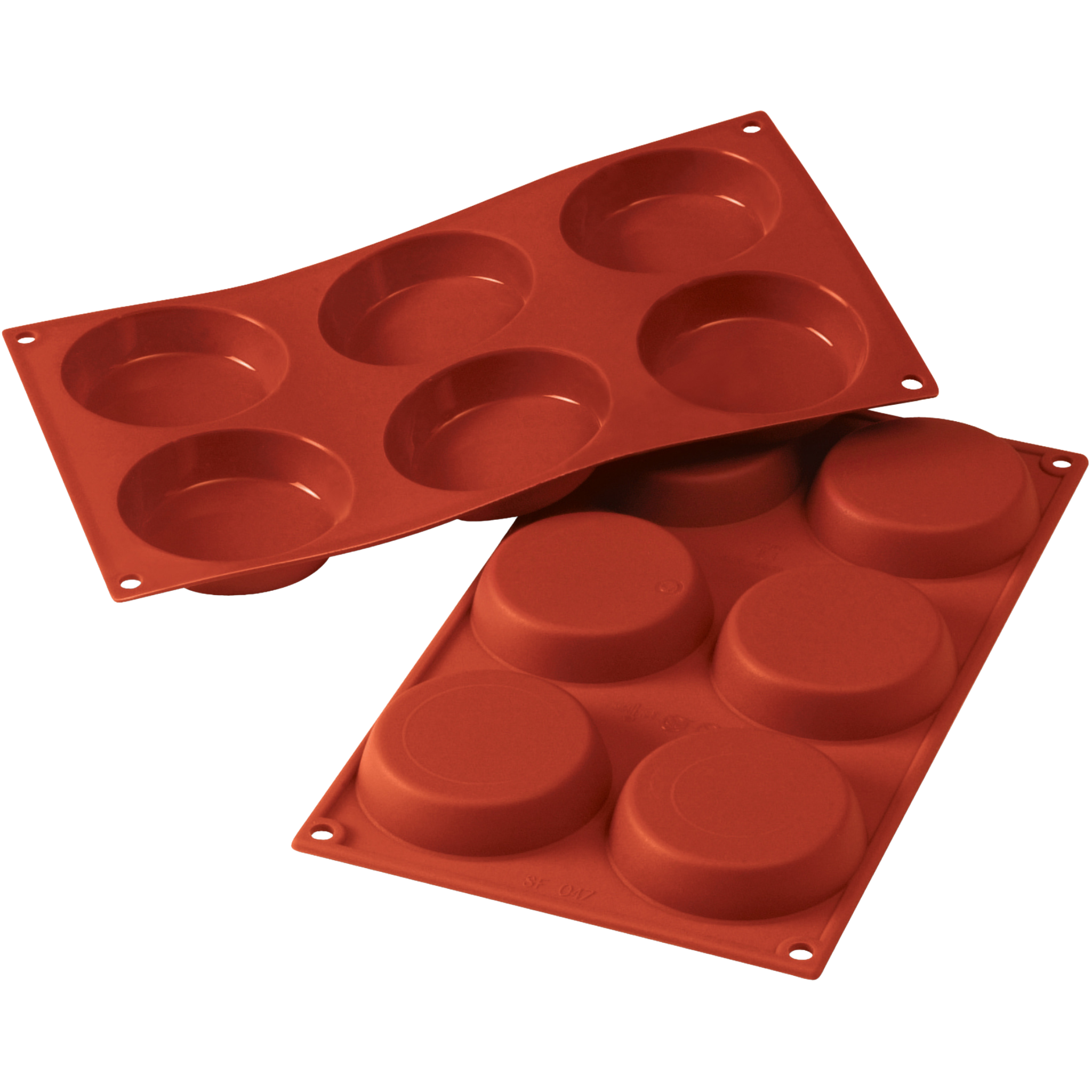 Moule à flans 6 cavités en silicone 8 x 1,8 cm - Silikomart